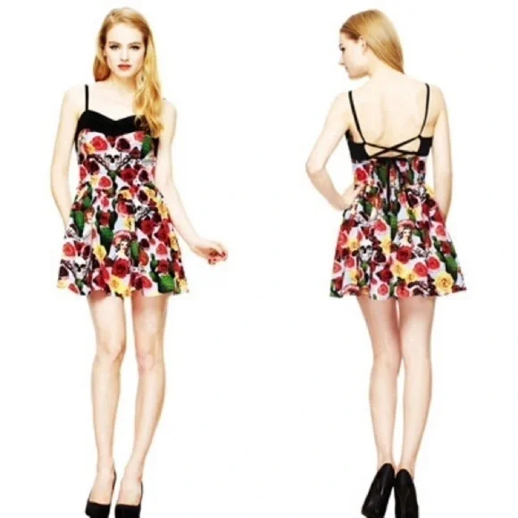 HELL BUNNY Dia De Los Muertos dress SZ Medium - Picture 2 of 7